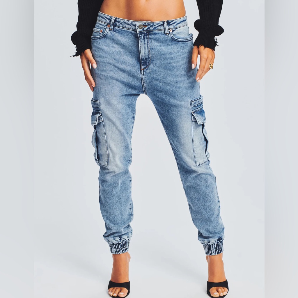 Women's Blue Cargo Jeans